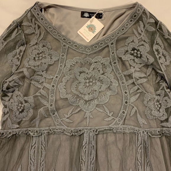 Brand New Mindful Souls Grey Lace. Dress size 10 - Picture 4 of 5